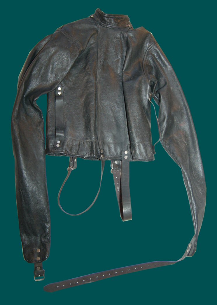 Fetters Leather Straitjacket from the 1980s. Front